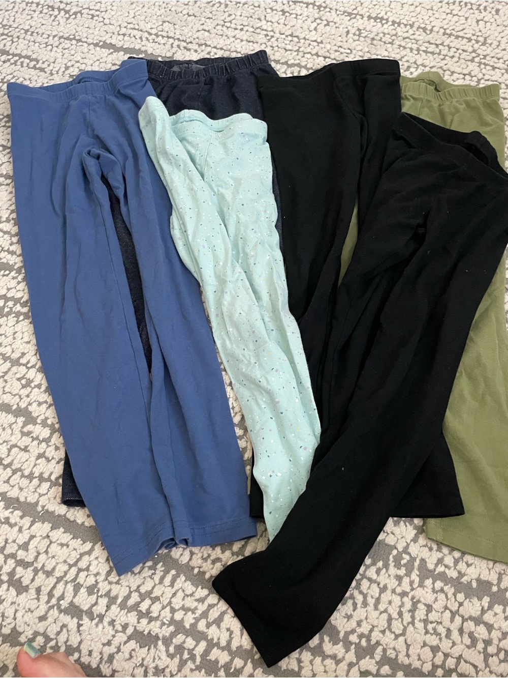 Cat & Jack Girls' Two-Pack Leggings in Black and Olive